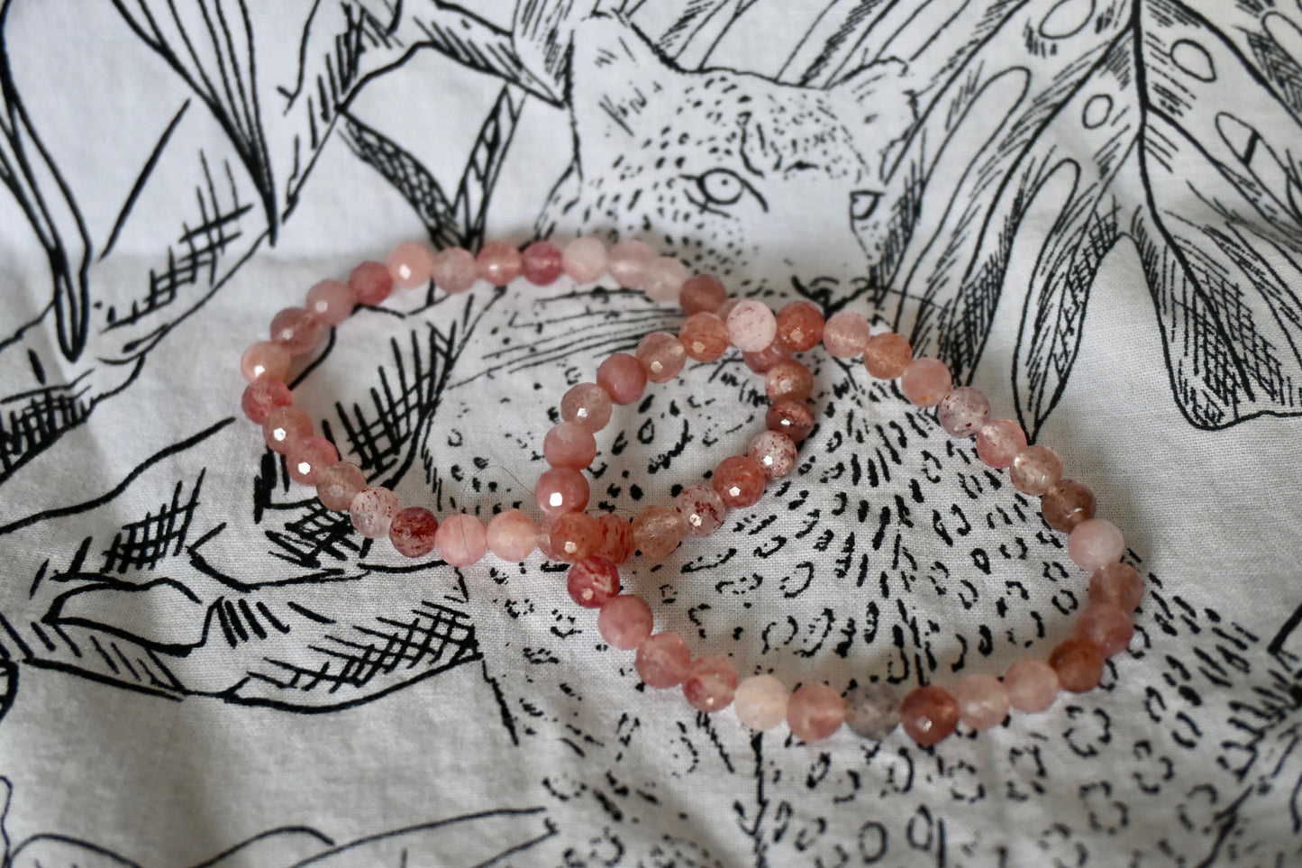 Bracelets de Quartz fraise facetés